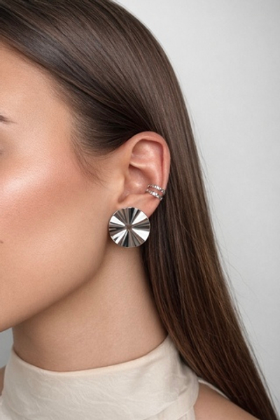 Серьги "Мятые пластины" на английском замке