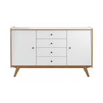 Тумба «Винтаж» 2 двери 4 ящика белый лак/браун