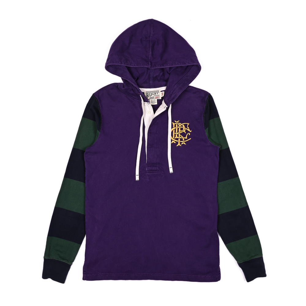 Тонкое худи от Ralph Lauren из линейки Rugby с традиционной раскраской и большой вышивкой, S