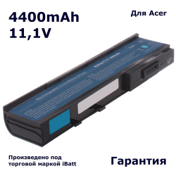 Аккумулятор iBatt 4400mAh, для TravelMate 2424WXAspire 5561 6252 Travelmate 6593 Extensa 4620 4720 5550 6593G Ferrari 1200 4630-642G163250