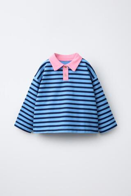 ZARA СВИТЕР В ПОЛОСКУ, ЯРКО-СИНИЙ