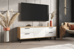 Тумба ТВ Флэш, Браш Вайт, Дуб Крафт