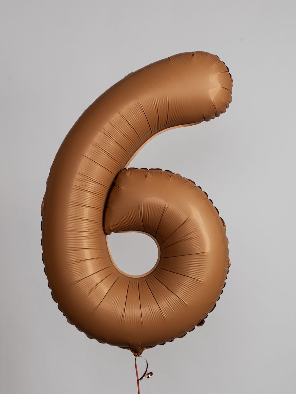 F Шар (40''/102 см) Цифра, 6 Slim, Шоколад, Матовый (БГ-60)  Изображение2