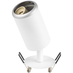 Светильник встраиваемый алюминиевый ЭРА KL106 WH/SL под лампу MR16 GU10 белый/серебро матовый