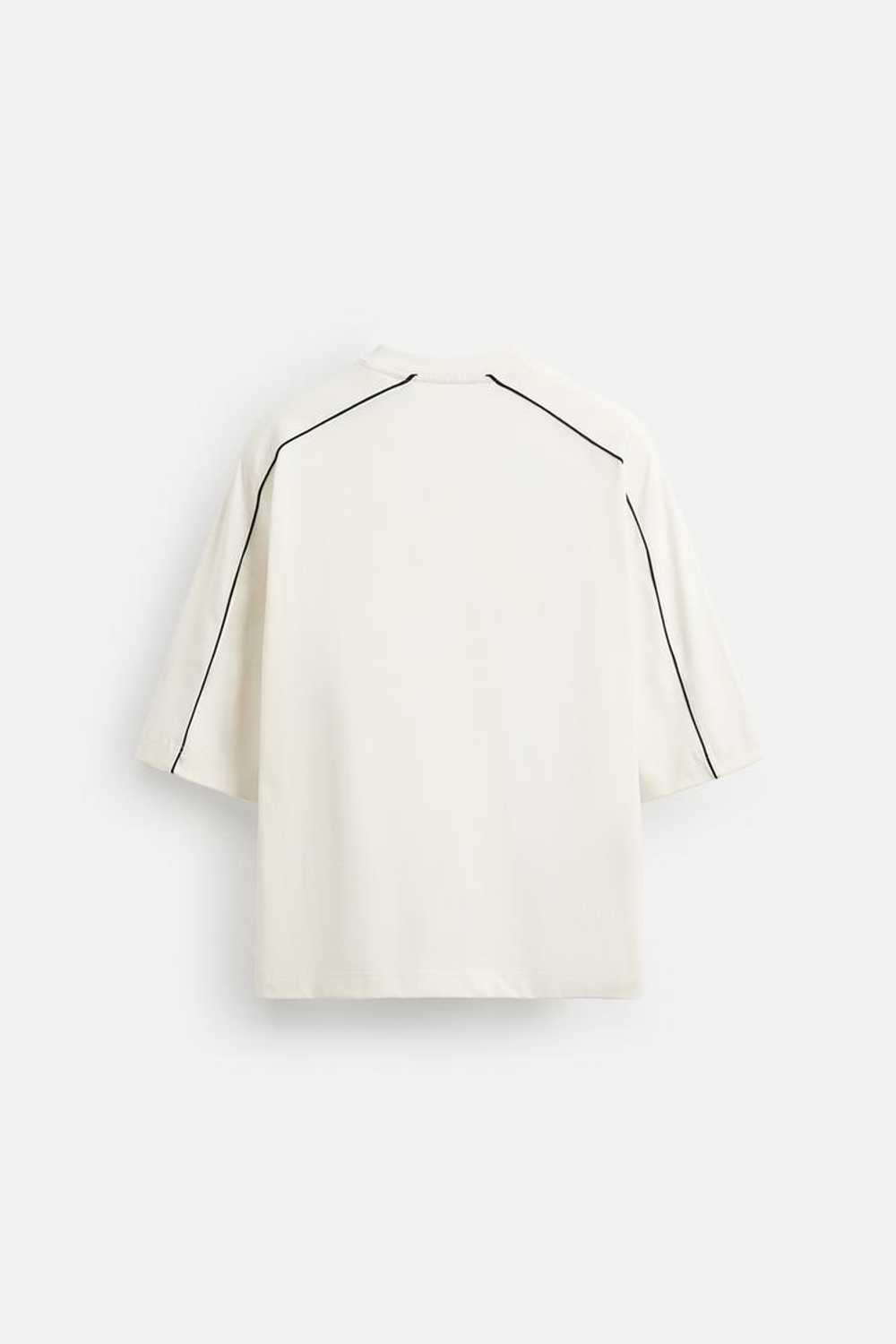 ZARA ТОЛСТОВКА С КОНТРАСТНОЙ ОТДЕЛКОЙ, ЖЕЛТОВАТО-БЕЛЫЙ