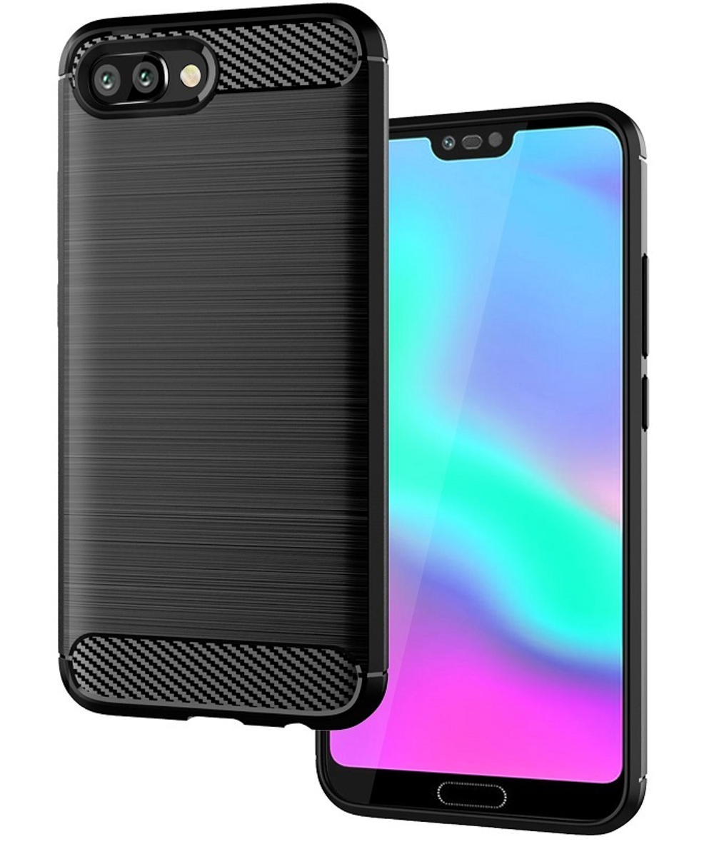 Чехол для Honor 10 (10 GT) цвет Black (черный), серия Carbon от Caseport