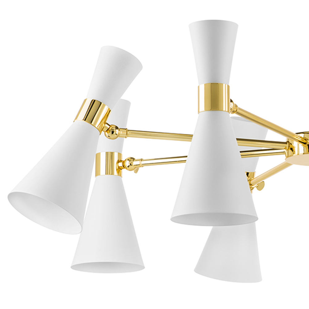 816086 Люстра DUMO 8х40W E14 БЕЛЫЙ МАТОВЫЙ/ЗОЛОТО