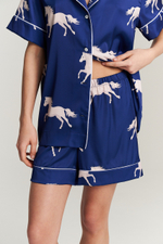 Шелковые шорты с кантом - белые лошади