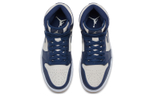 Кроссовки Jordan Air Jordan 1 Retro Premium Midnight Navy Light Cream (Женская размерная сетка)