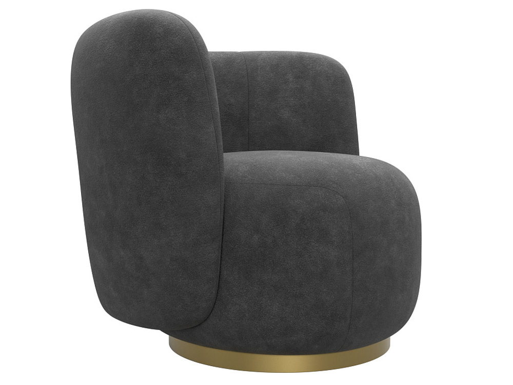 Кресло Лига-072, велюр BRUT 16 темно-серый, Велюр, 131004