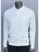 Лонгслив мужской, Поло с длинным рукавом