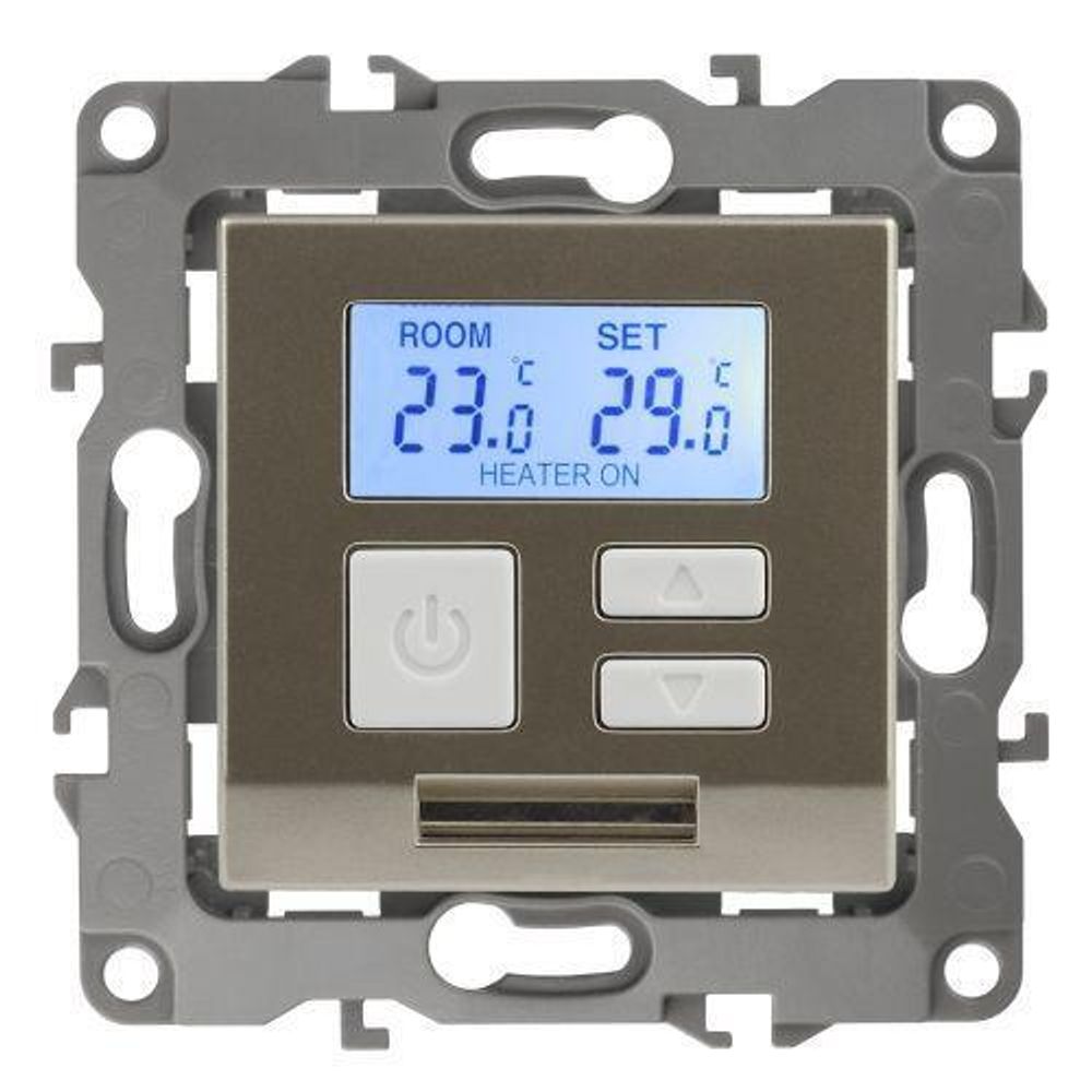 Терморегулятор универсальный 12-4111-04 230В-Imax16А шампань ЭРА Б0031274 Терморегулятор универсальный 12-4111-04 230В-Imax16А шампань ЭРА Б0031274