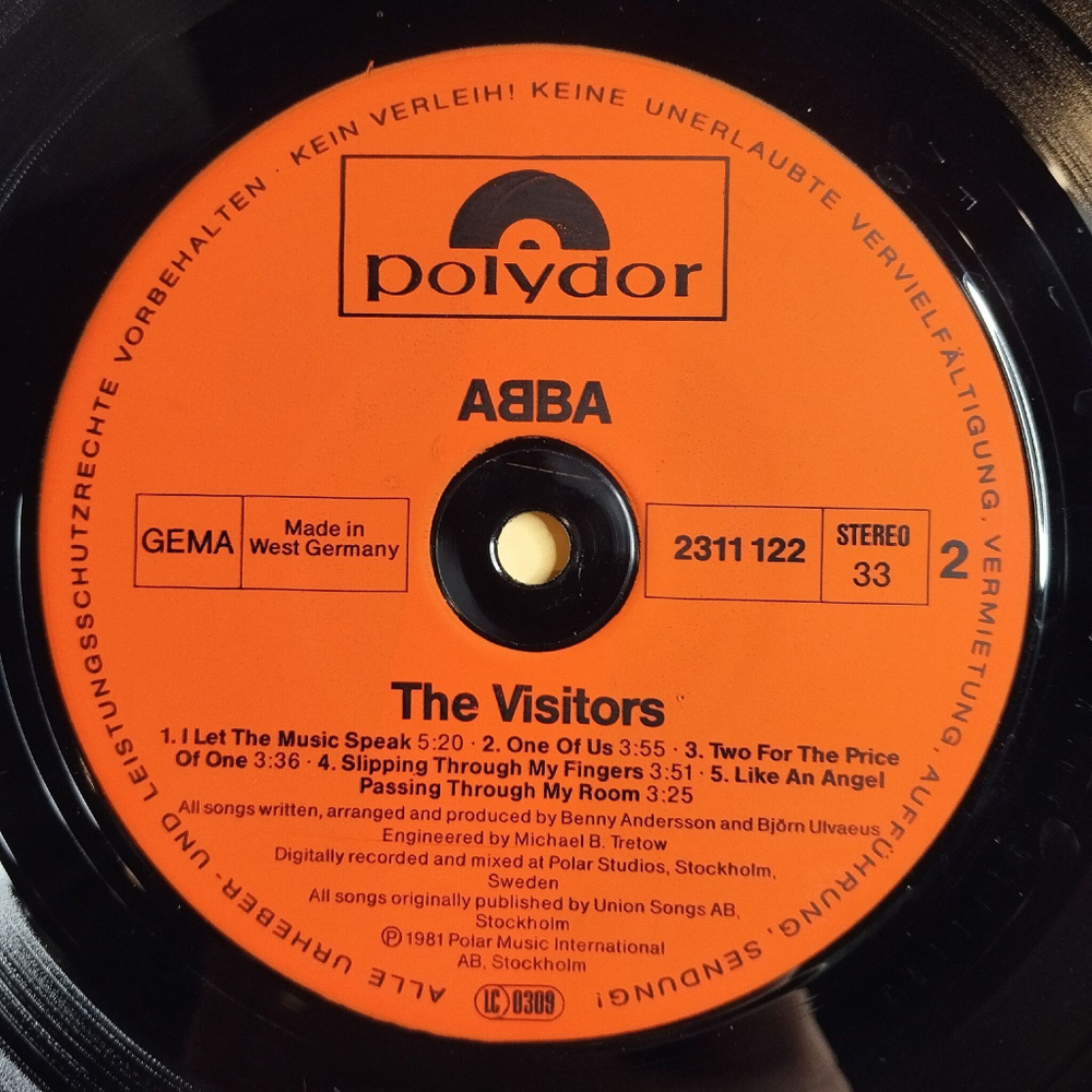 Винтажная виниловая пластинка LP ABBA The Visitors (Germany 1981) Two For The Price Of One