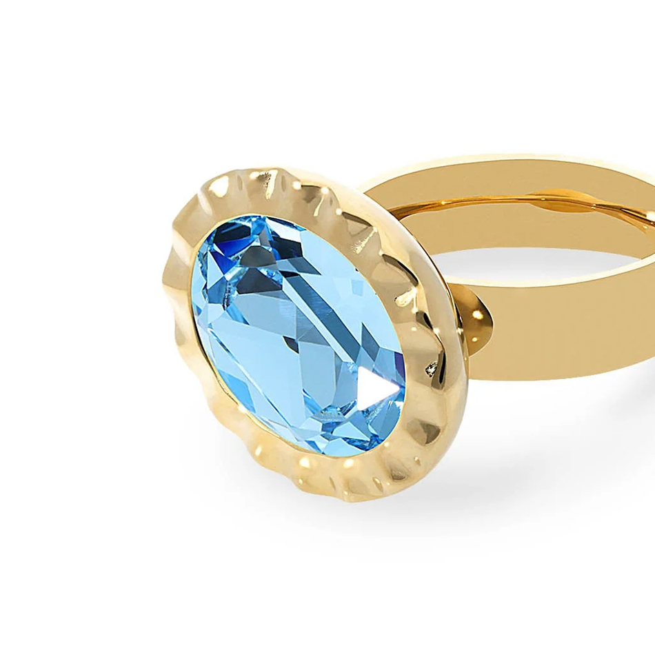 Кольцо Qudo TIVOLA UNICA big (G/P) Aquamarine 54 686512