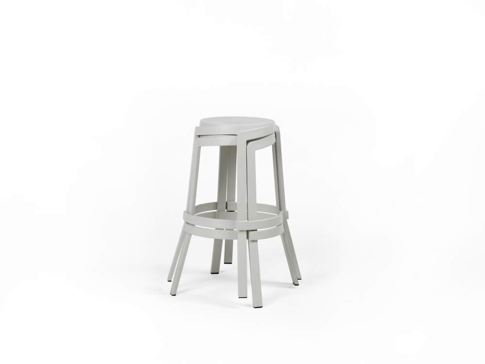 Табурет пластиковый барный Nardi Stack Maxi, гипс