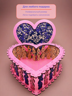 Шкатулка сердце. Ручная роспись. 16х16х6,5 см