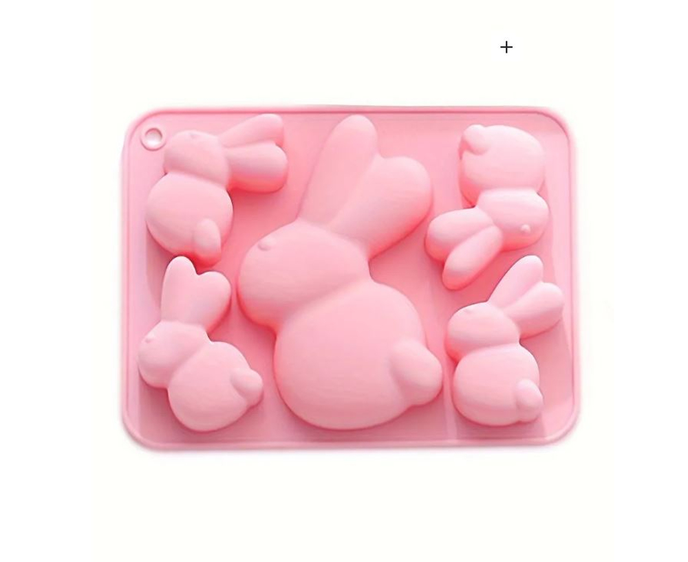 Форма силиконовая "Зайчата" 21*16 см, 5 ячеек