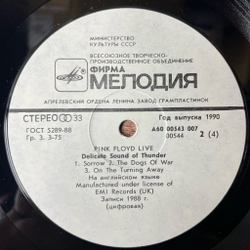 Винтажная виниловая пластинка LP Pink Floyd Delicate Sound Of Thunder (СССР 1990) Another Brick In The Wall