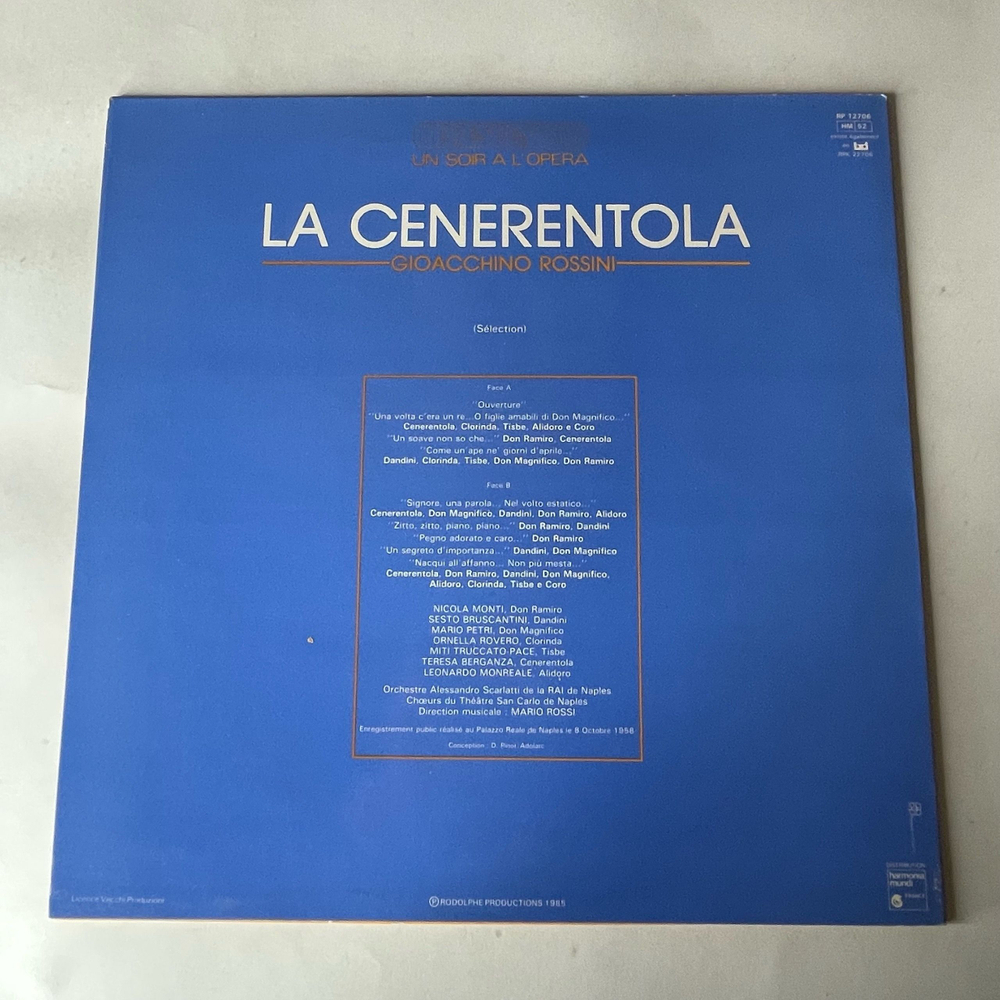 Винтажная виниловая пластинка LP Gioacchino Rossini Джоаккино Россини, La Cenerentola (Франция 1985)