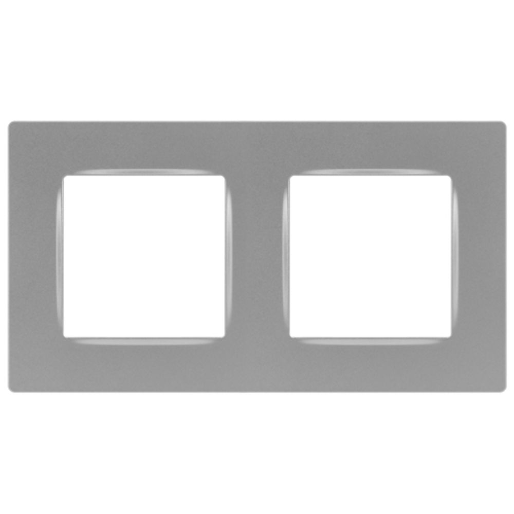 Рамка для розеток и выключателей ЭРА Серия 12 12-5202-03 на 2 поста, Классик, алюминий