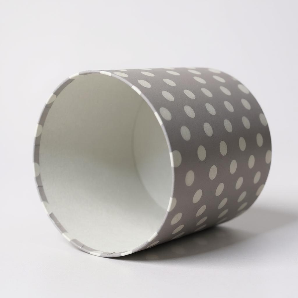 Шляпная коробка без крышки и лент 24х25 см Цвет; Светло серый в горох.