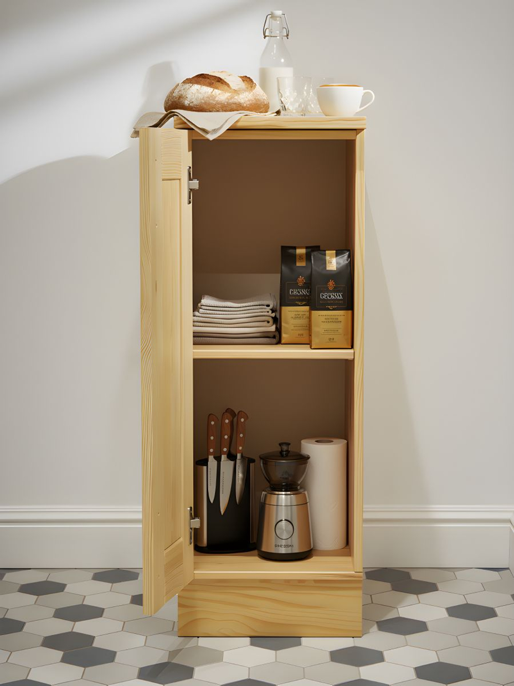 Кухонный модуль 40х60х85, Стокгольм Натур, напольный, массив сосны, лак, Dipriz