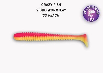 VIBRO W0RM 3,4'' 13-85-13d-6-F плавающие Силиконовые приманки Crazy Fish