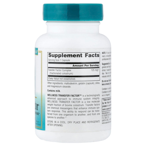 Source Naturals, Wellness, Transfer Factor™, 125 мг, 60 капсул