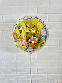 F Шар Круг Три Кота Серебро 18'' / 46 см (БГ-15)