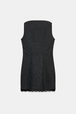 ZARA КОРОТКОЕ ПЛАТЬЕ В ПОЛОСКУ В ДИПЛОМАТИЧЕСКОМ СТИЛЕ, ПОЛОСКИ