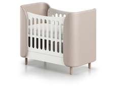 Кроватка KIDI Soft mini cпальное место 60*120 см (бежевый, экокожа)