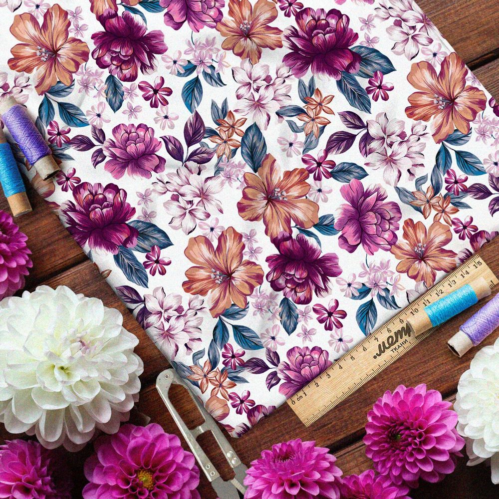 Ткань шелк Армани скульптура сиреневых и бронзовых цветов