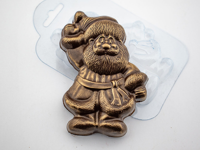 Пластиковая форма для шоколада "Веселый дед мороз"