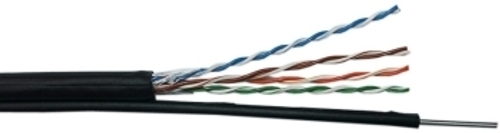 Кабель UTP 5e с тросом, 4x2x0.5 мм, 24AWG медь, внешний, 305 м/бухта
