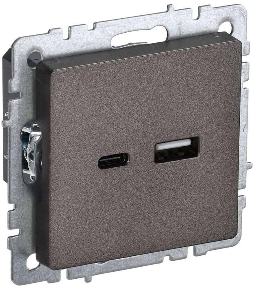 Розетка BRITE USB A+C 18Вт РЮ11-1-БрТБ механизм бронза IEK BR-U22-018-K45 Розетка BRITE USB A+C 18Вт РЮ11-1-БрТБ механизм бронза IEK BR-U22-018-K45