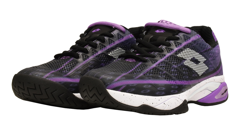 Женские Кроссовки теннисные Lotto Mirage 300 Speed W - all black/all white/bellflower