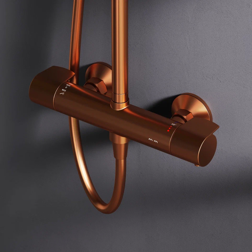 Душевая система с термостатом, розовое золото AM.PM X-Joy F0785A444
