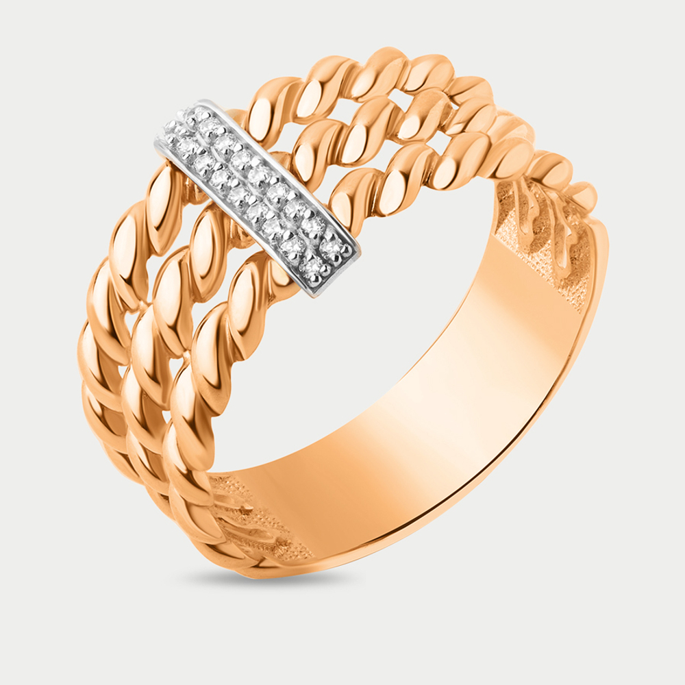 Кольцо для женщин из розового золота 585 пробы с фианитами (арт. 023821-1102)