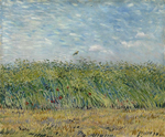 "Пшеничное поле с жаворонком", Ван Гог, Винсент, картина (репродукция), Настене.рф