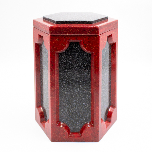 Урна для праха "Призма" черно-красная комби