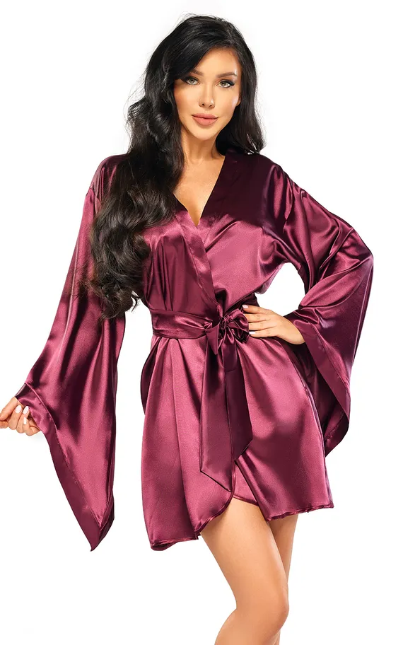 Samira peignoir Burgundy