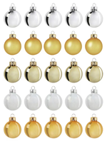 Набор ёлочных украшений (шар) Vintertid , 20 шт, 3,5 см, пластик, золотой/серебристый