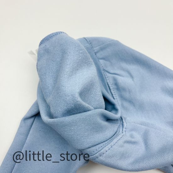 Штанишки из футера с начесом "Ежики" пыльно-синие