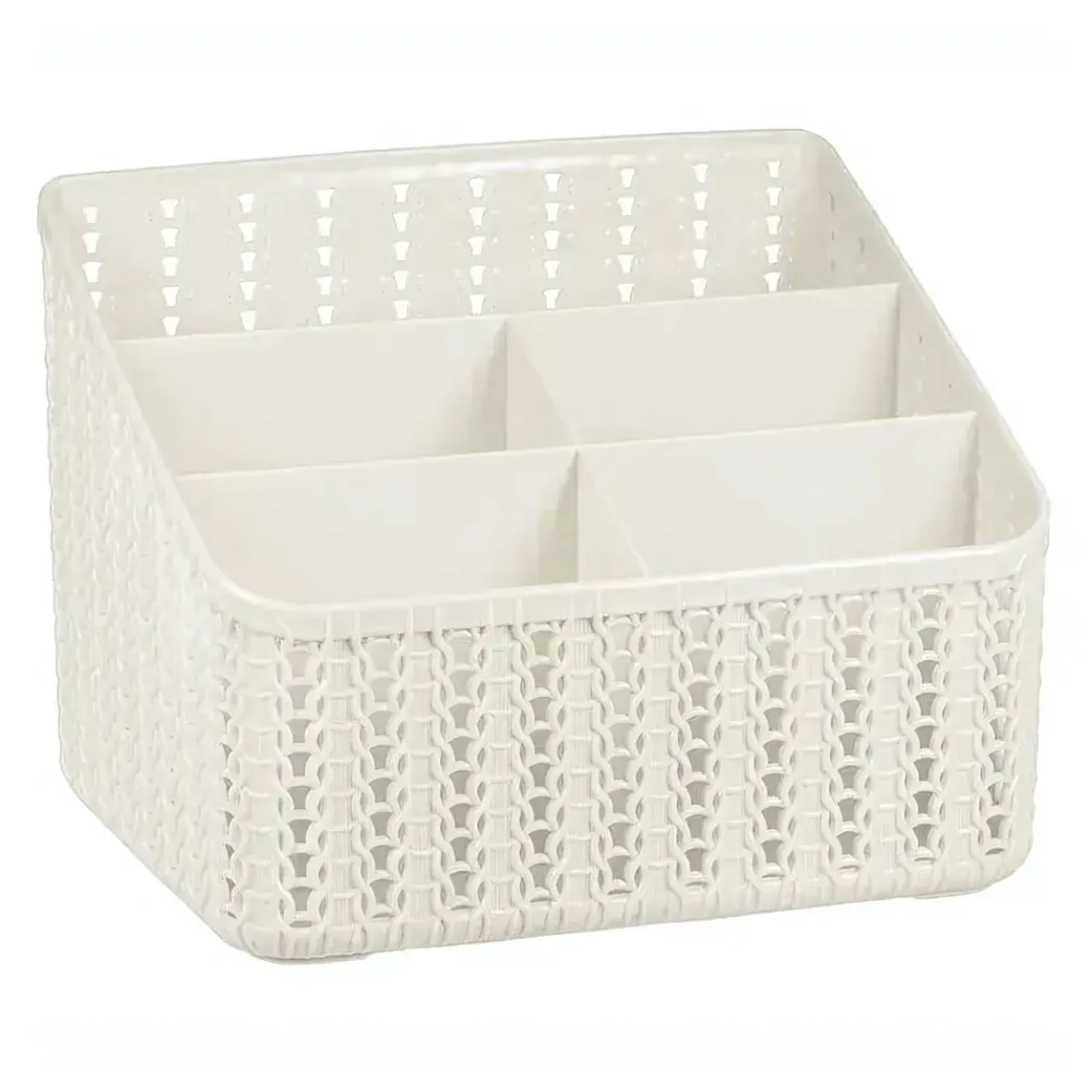Органайзер ВЯЗАНИЕ 5 секций белый ротанг