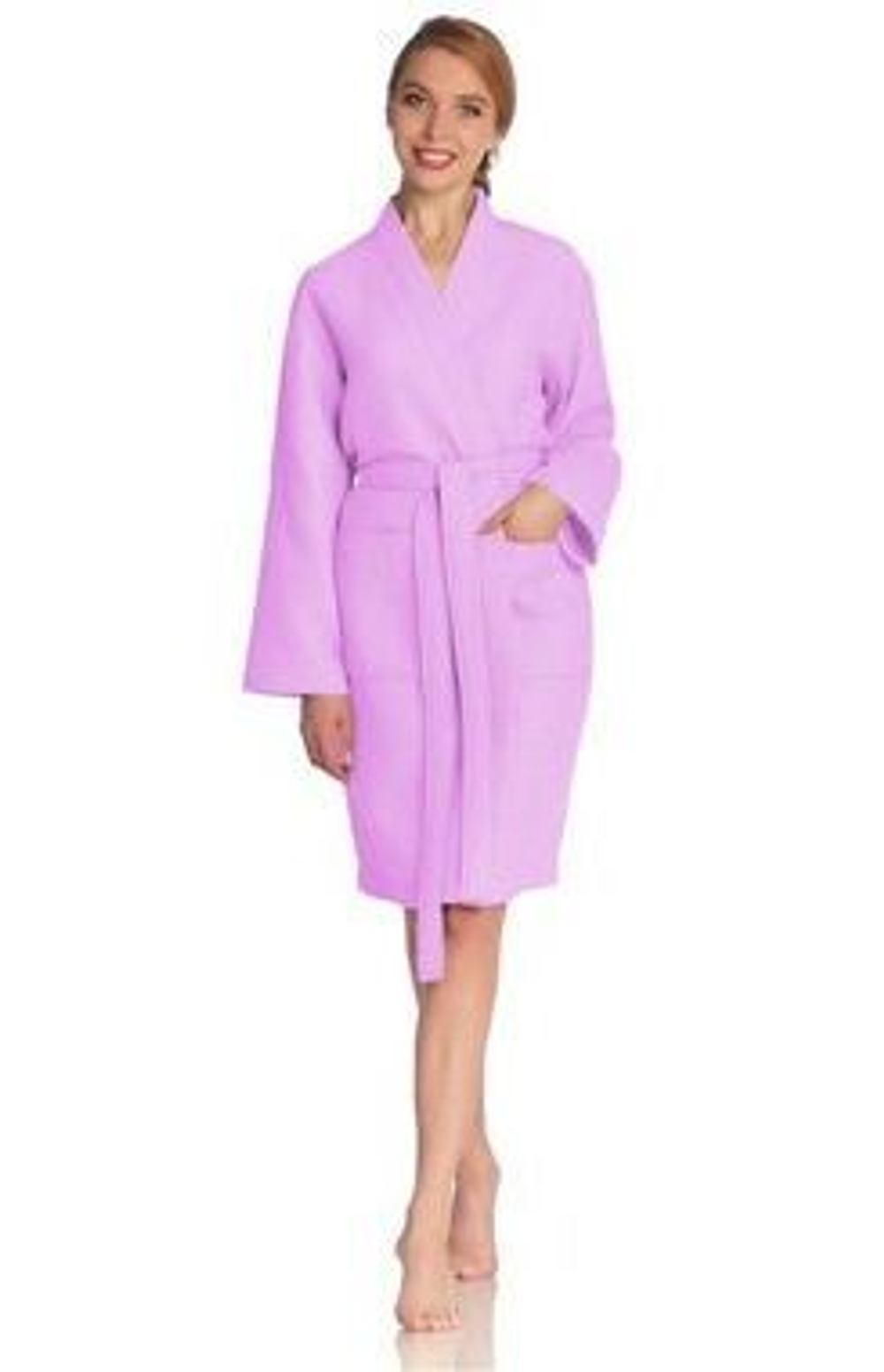 Элитный халат вафельный Rom светло-сиреневый от Vossen