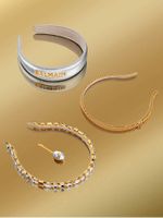 Balmain Hair Couture Большой кожаный Ободок цвет серебро Leather Headband Large Silver