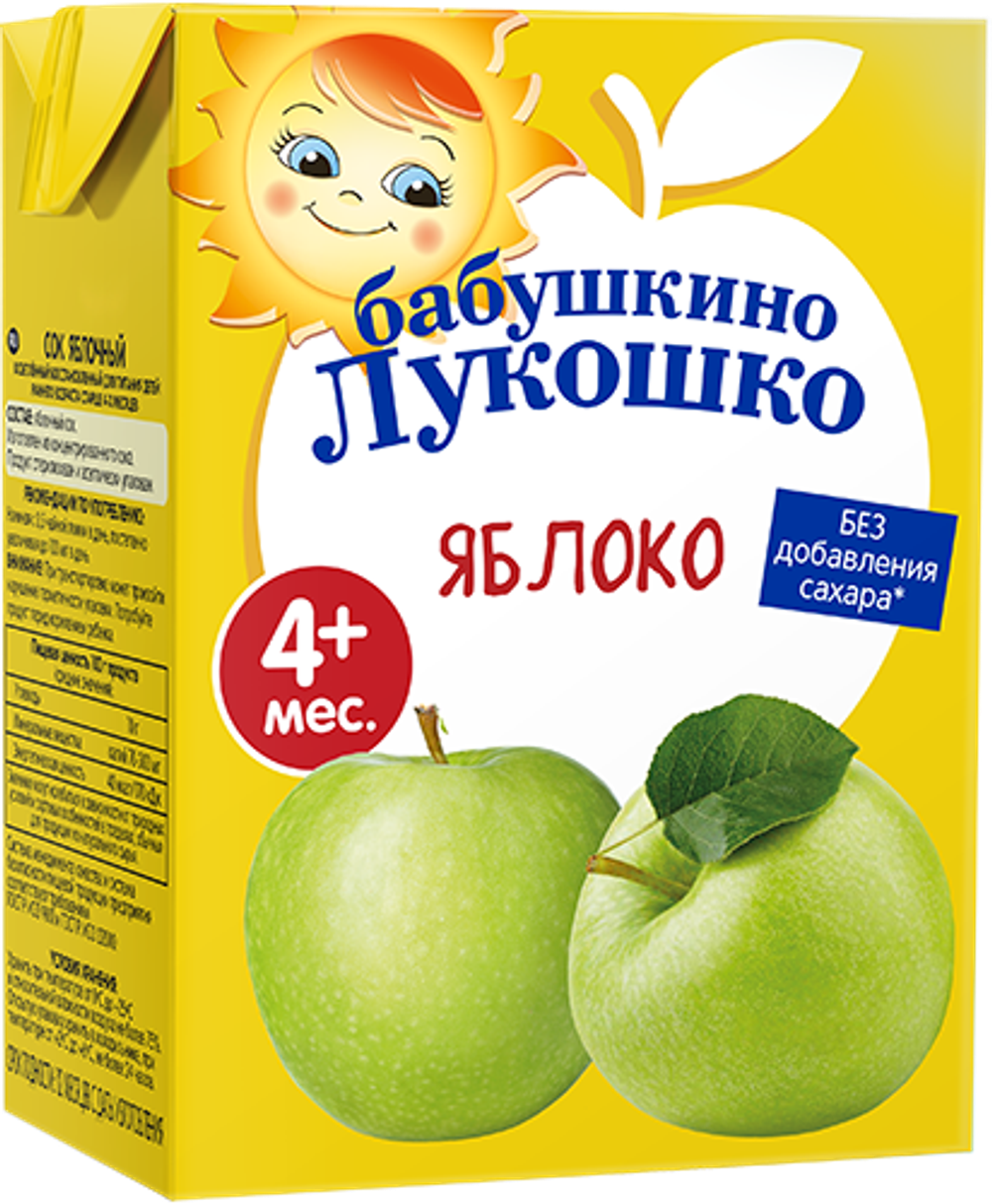 Сок Бабушкино Лукошко яблоко осветлённый 200мл с 4 месяцев