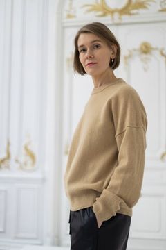 Джемпер Л.Т., 100% шерсть ягнёнка, цвет зерно.