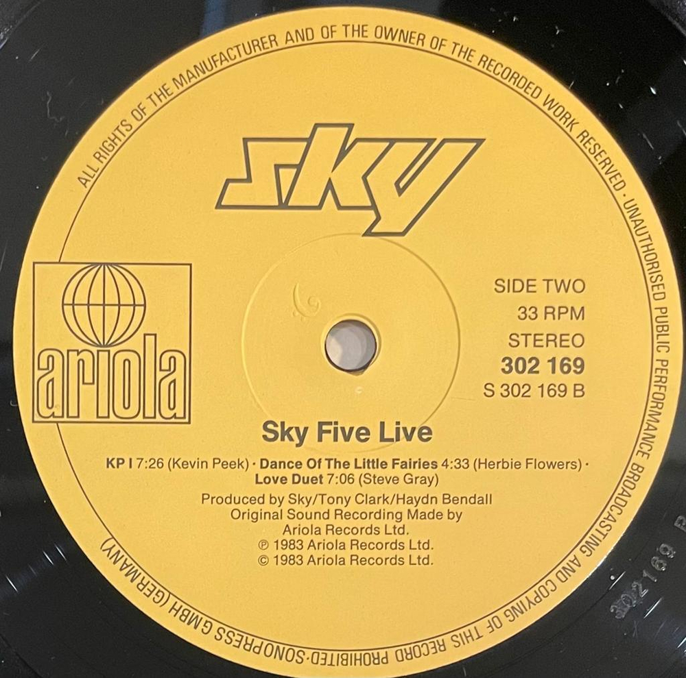 Sky- Sky Five Live 2LP (Германия 1983г.)