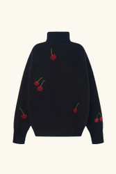 Свитер с горлом ((Cherry mood)), черный